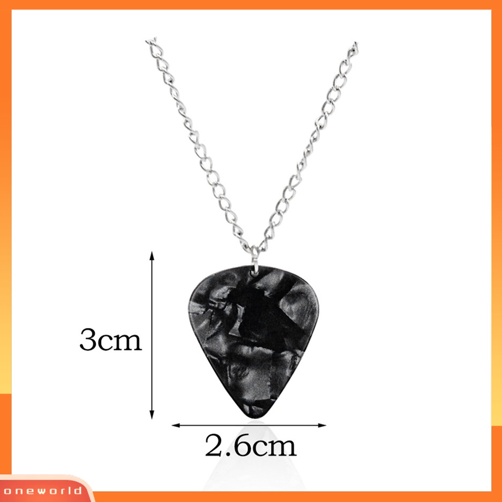 [EONE] Unisex Kalung Bentuk Hati Permata Imitasi Geometris Vibrant Semua Pertandingan Dekorasi Hadiah Wanita Pria Gitar Pick Liontin Kalung Perhiasan Untuk Club