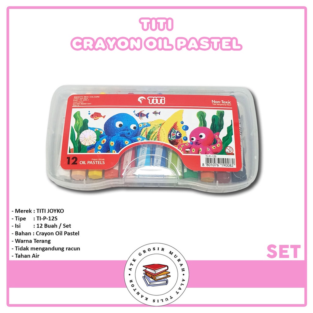 

TITI - Krayon Minyak 12 Warna / Crayon Colors Oil Pastels - Set