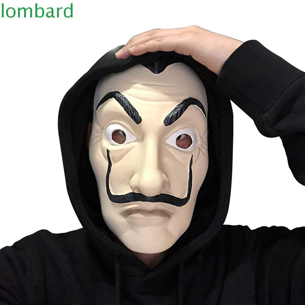 Topeng Money Heist Halloween Kreatif Plastik Film La casa de papel Halloween DIY Aksesoris Cosplay Salvador Dali Topeng