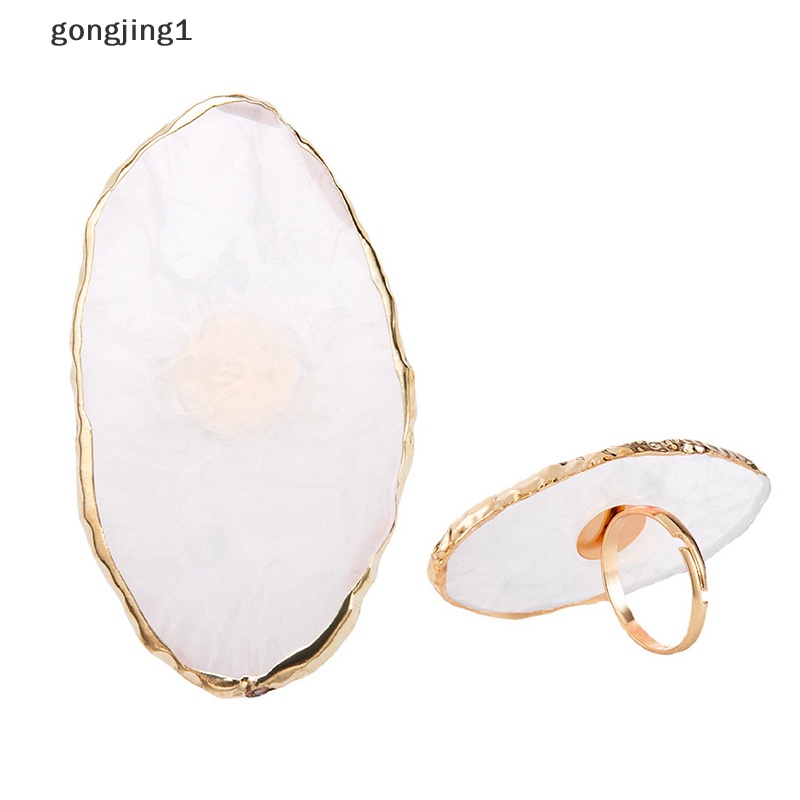 Ggg 1Pc Resin Batu Palet Kutek Jari Cincin Piring Nail Art Paing DIY Art ID