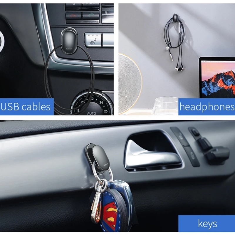 1pc Multi-Fungsi Penyimpanan Mobil Kait Perekat Diri Holder Gantungan Kunci Lengket Mini Tak Terlihat Pengikat Klip Organizer Aksesoris Otomatis