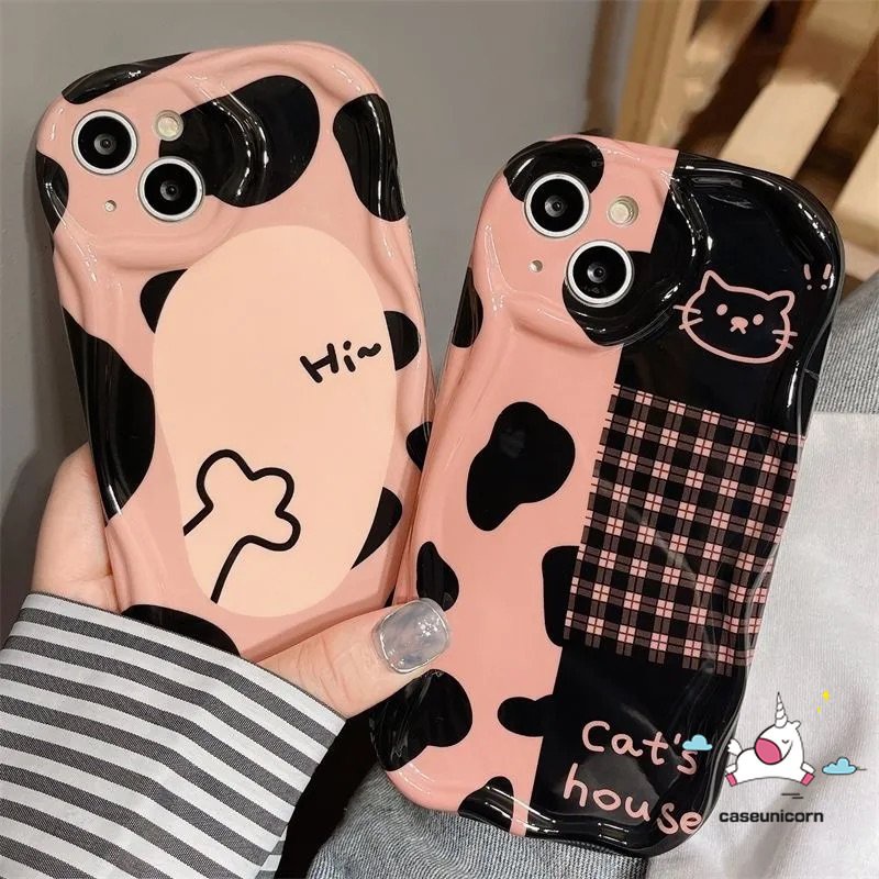 Casing Soft Case Untuk Redmi Note 10s 10 11 11s 10Pro 10 Pro Max Redmi 9T 10 A1 10C 9C 9A 9 10A 9C NFC A2 POCO M3 Motif Kartun Lucu Kucing Leopard Kotak-Kotak 3D Bergelombang Melengkung Pinggiran Cover