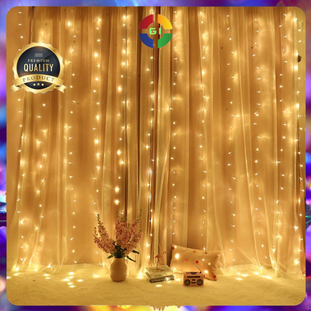 Lampu Hias Gorden String Lights Wedding Decoration 3x3 Meter Warm White