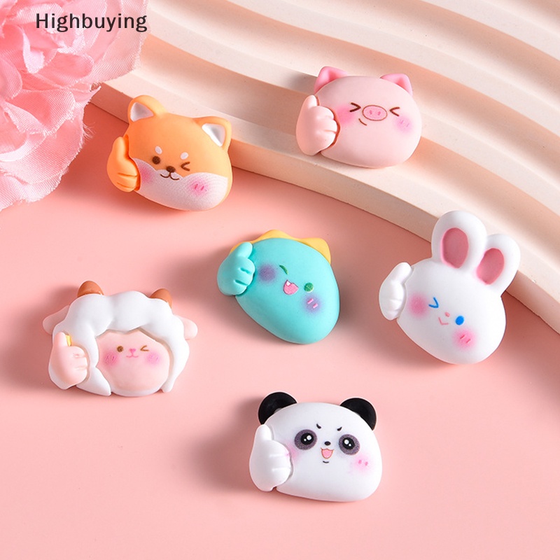 Hbid 10pcs Resin Mini Dekorasi Kartun Hewan Datar Kembali DIY Bahan Craft Aksesoris Untuk Phone Case Kue Mobil Dekorasi Rumah Glory