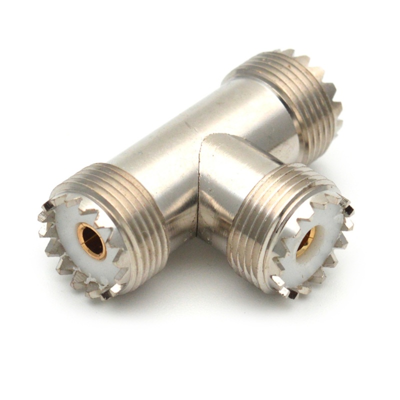 Vivi 1PC Konektor PL259 UHF Female PL-259 Ke Dual SO-239 UHF Female SO239 Triple Tee Tipe 3arah Konektor Adaptor