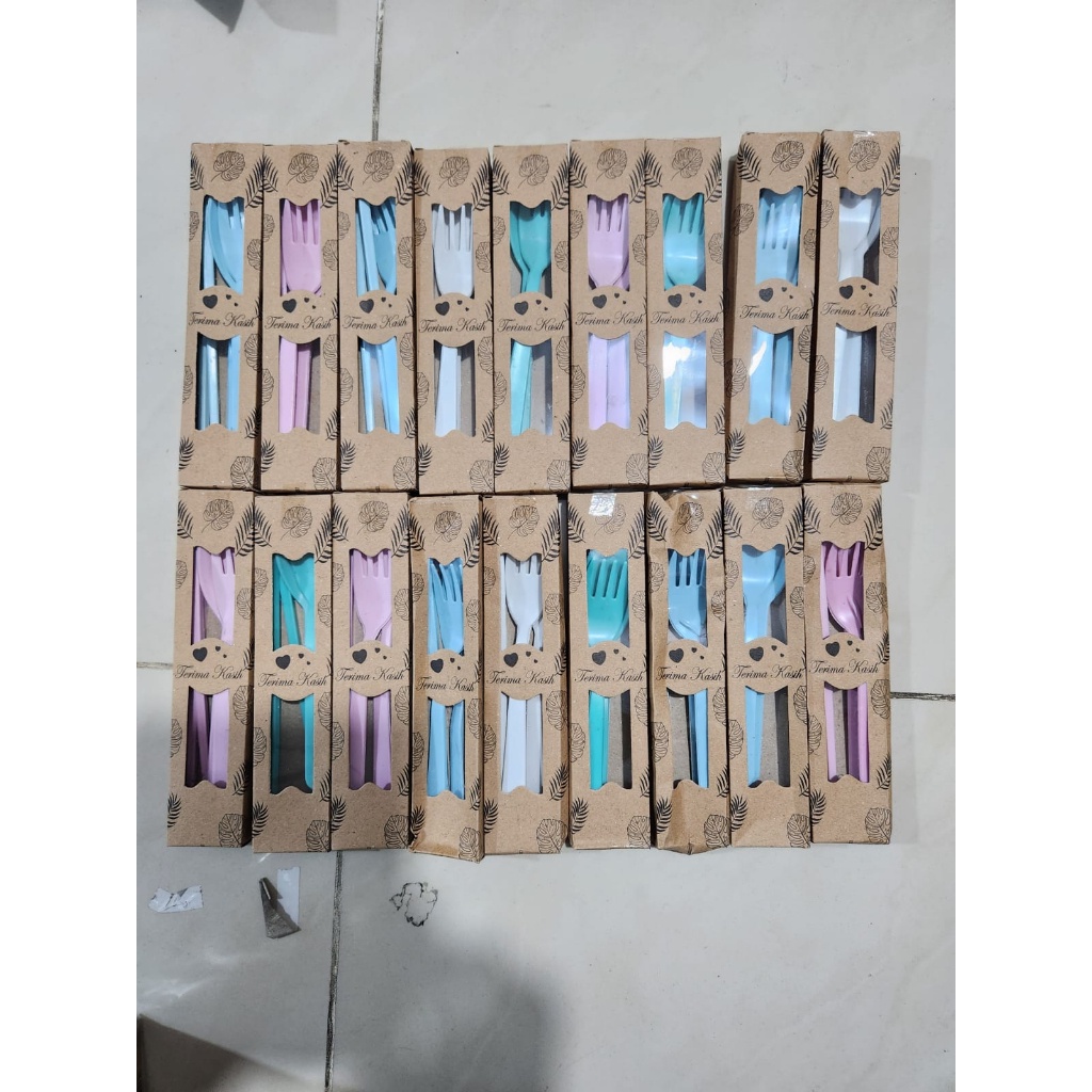 SENDOK GARPU SUMPIT 3 IN 1 SENDOK SOUVENIR BAHAN PLASTIK SENDOK SET TRAVEL - BDC