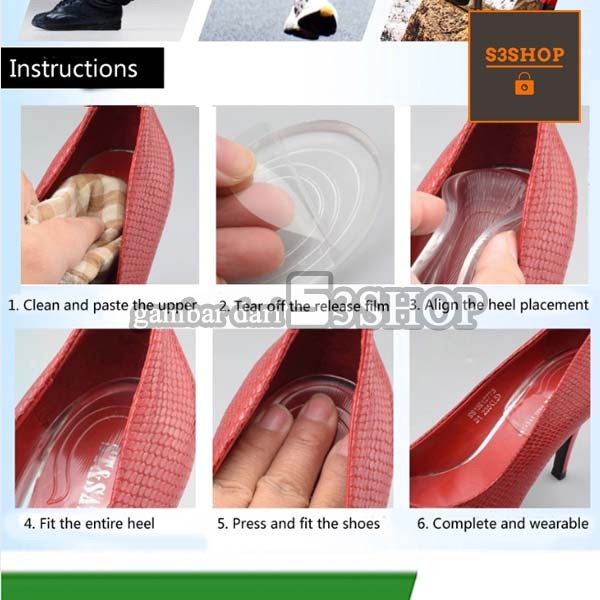 Insole Silikon Penambah Tinggi Badan Alas Sepatu Silicon Gel Invisible