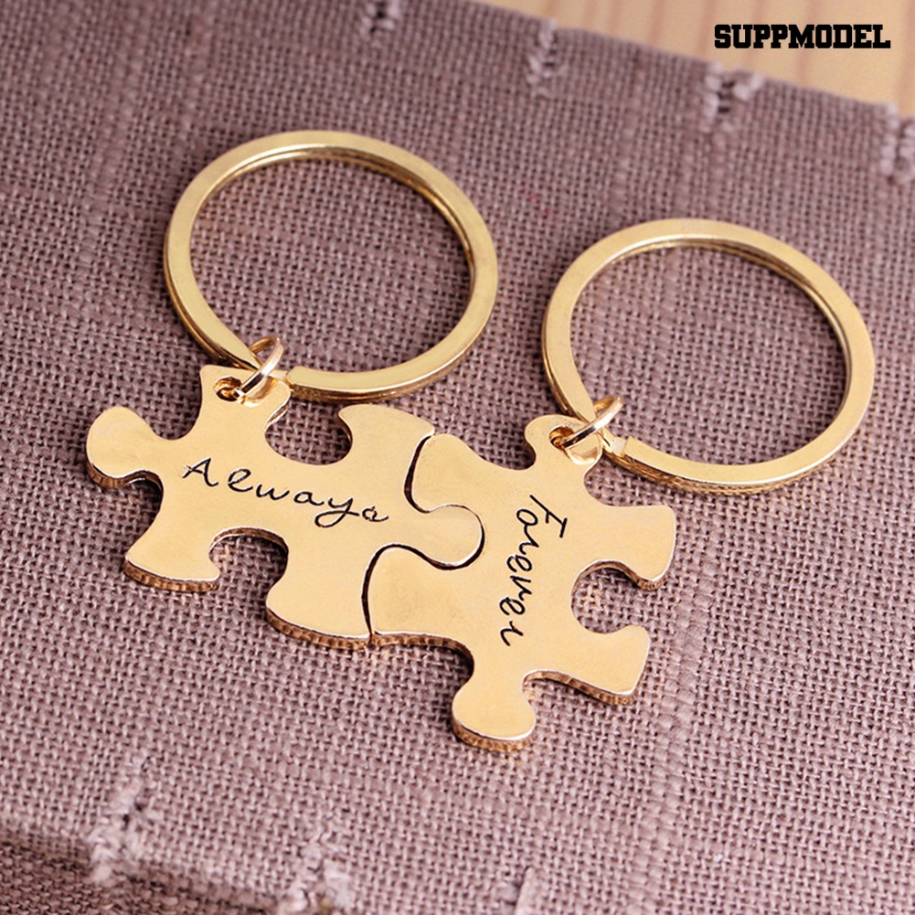 [SM Auto] 2Pcs Always Forever Jigsaw Piece Pasangan Pecinta Gantungan Kunci Holder Keychain Hadiah