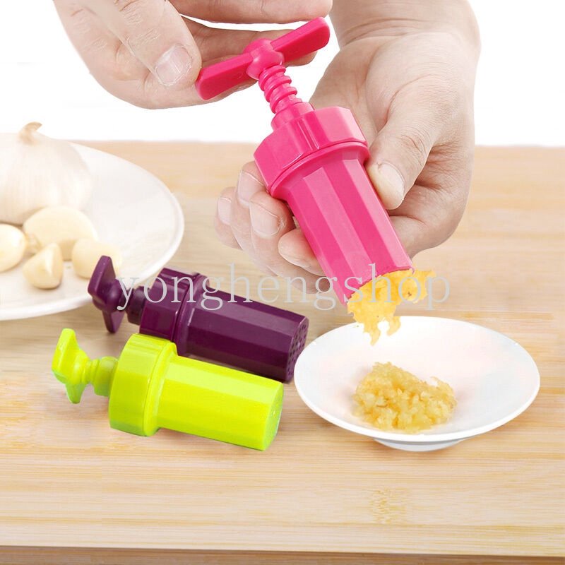 Parutan Penghancur Bawang Putih Manual Jahe Garlic Mesher Presser Tekanan Sekrup Garlic Mud Press Alat Penggiling Gadget Dapur Alat Masak Warna Random