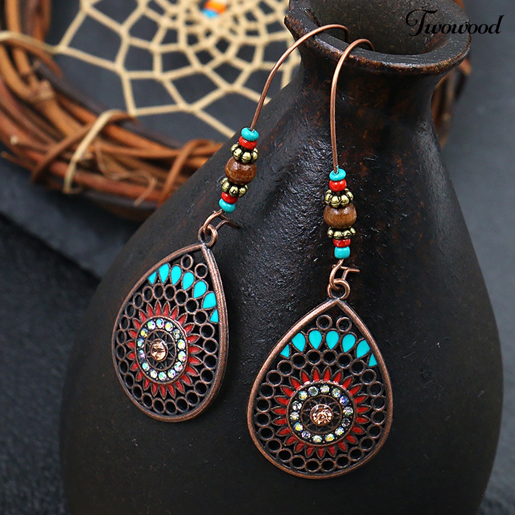 Twowood Anting Retro Bohemian Vintage Ear Ring Menjuntai Eardrop Untuk Ruang Ganti