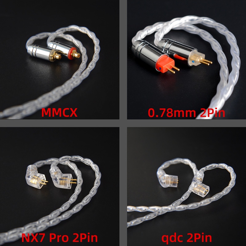 Nicehck LitzPS 4N Litz Kabel Upgrade Earphone Perak Murni 3.5/2.5/4.4mm MMCX/NX7 Pro/QDC/0.78mm 2Pin Untuk DB3 T4 T2 ST-10s