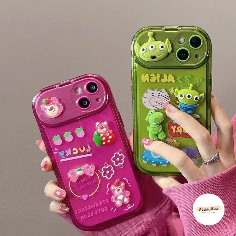 Flip Make Up Mirror Case Untuk VIVO Y12 Y15 Y12S Y20 Y12i Y17 Y11 Y20i Y20s Y20s G Y11s Y20A Y91C Y1S Y12A Y20G Y30G Kartun Toy Story Strawberry Bear Manyo Alien Soft Silicon Case