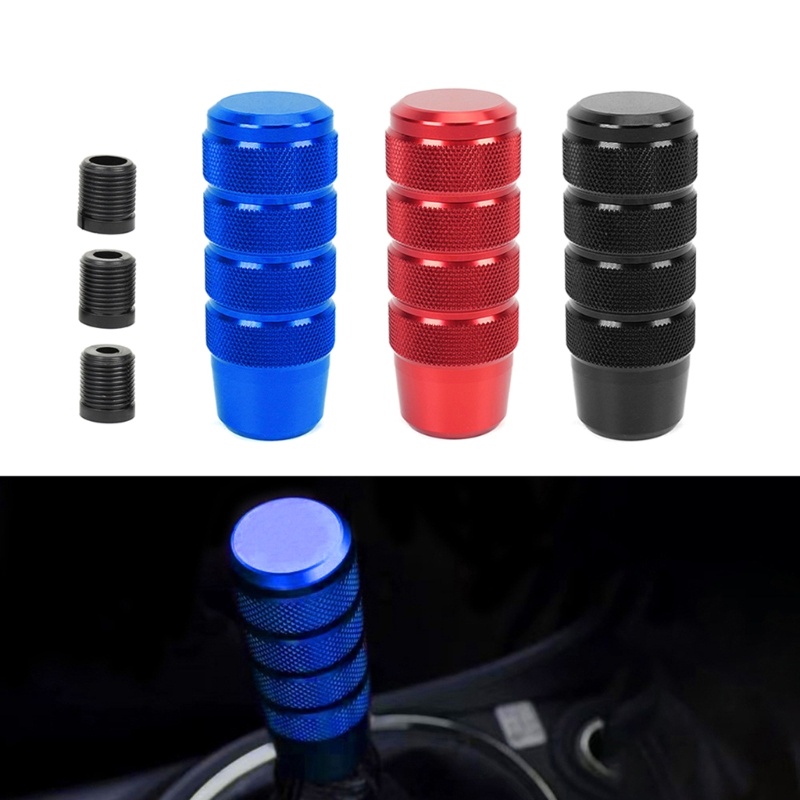 Cre 95mm Gear Shift Knob Transmisi Manual Knurled Shifter Lever Knob Tombol Pemindah Logam Dengan Adap Ulir M8-M10 M12