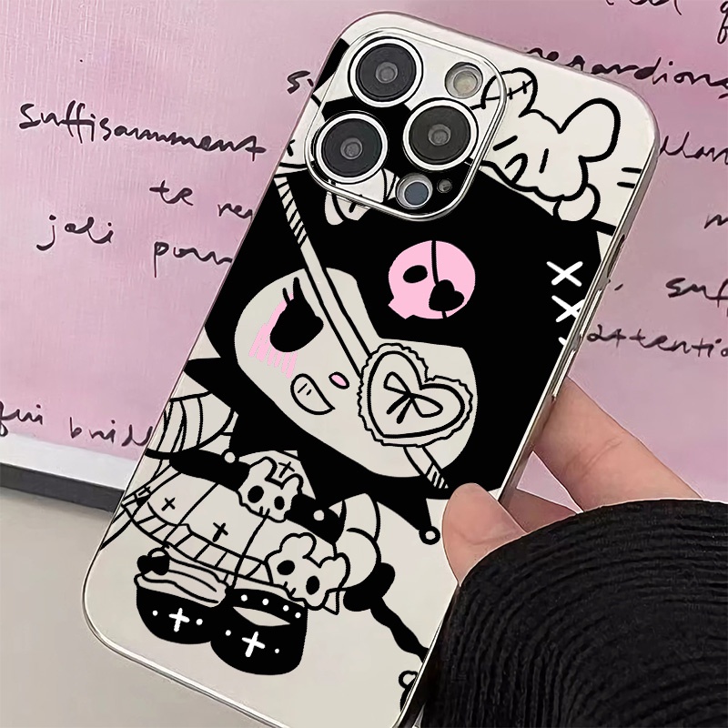 IPHONE Soft Phone Case Kompatibel Untuk Iphone14 13 12 11 Pro XS Max XR X8 7 6S Plus Mini Casing Kucing Lucu Electroplate TPU Silikon Shockproof Cover