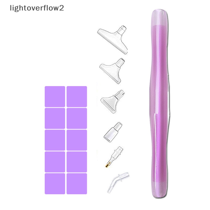 [lightoverflow2] 2/17pcs Resin Streamer Bor Pen 5D DIY Diamond Point Drill Pen Pager Alat Dengan Multi-placer Pengganti Pen Head Aksesoris [ID]