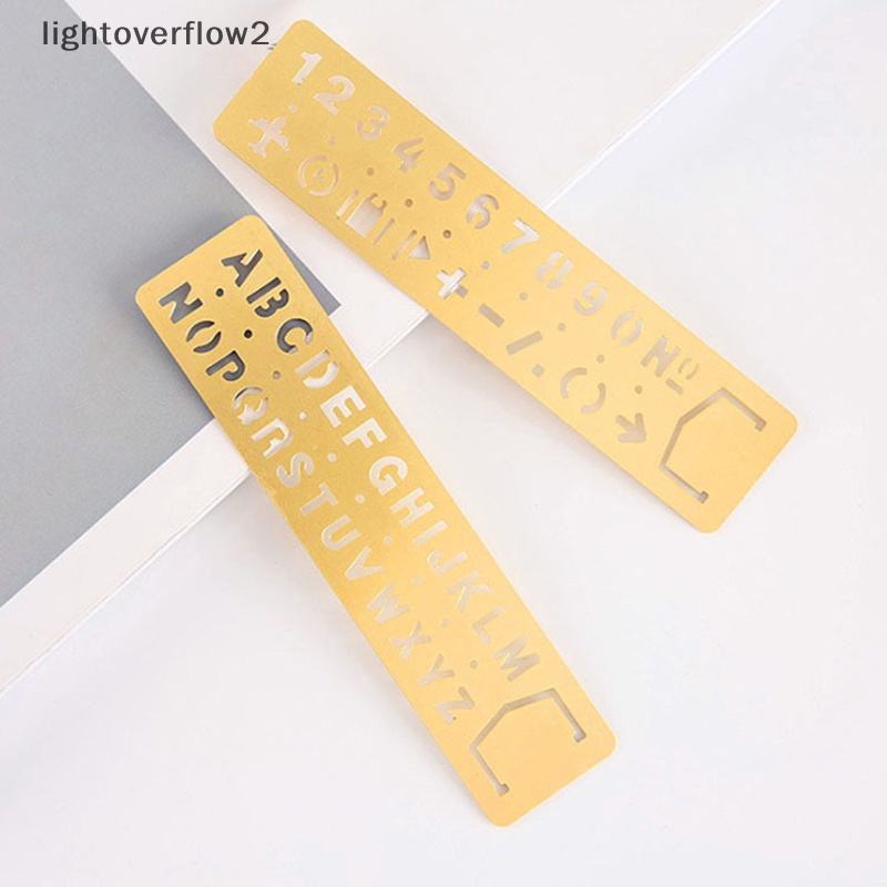 [lightoverflow2] Al Metal Hollow Penggaris Lurus Angka Motif Huruf Bookmark Tool [ID]