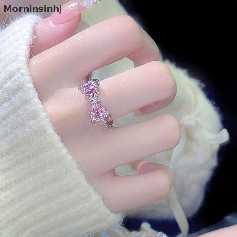 Mornin Lovely Princess Pink Ring Adjustable Ikatan Simpul Cincin Manis Ins Gaya Berlian Cincin Perhiasan Untuk Wanita Pesta Ulang Tahun Hadiah Aksesoris id