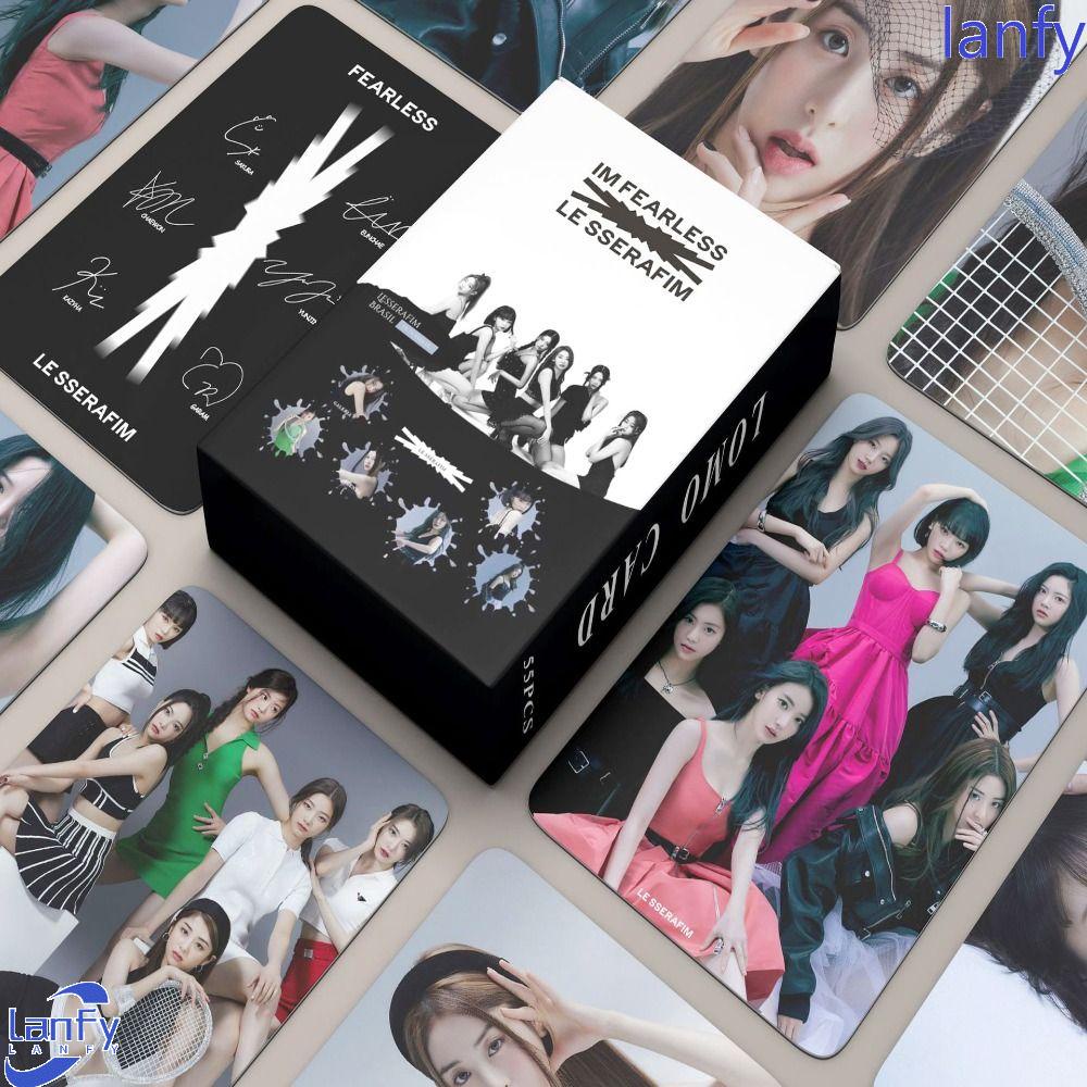 Lanfy Lomo Card Set Girl Toy Collector Card Treasure Card Set Album Card Le Sserafim Idol Cetak Foto Hd Kartu FEARLESS Girl Group Kartu Anti Fragile Le Sserafim Lomo