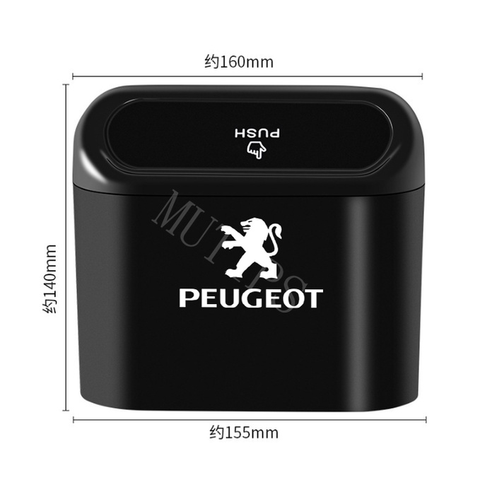 Peugeot Tempat Sampah Mini Portable Mobil Gantung Tutup Flip Dustbin Sandaran Kursi Tahan Air ABS Storage Box Organizer Untuk 307 308 2008 3008 206 208 207 508 408 5008 406