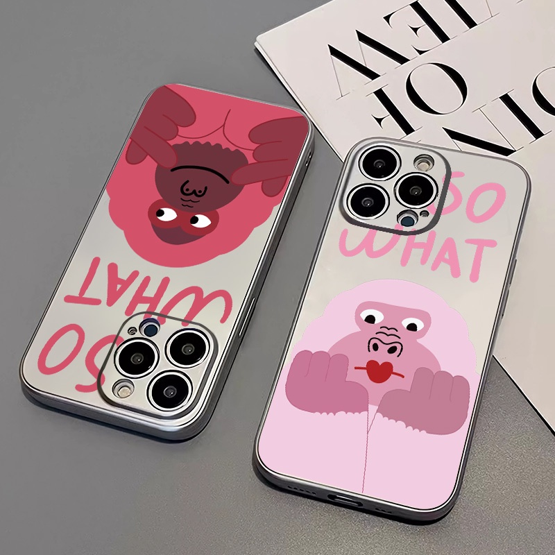 IPHONE Emotion King Kong Electroplate Case Kompatibel Untuk Iphone11 14 13 12 Pro XS Max XR X8 +7 6S Plus Casing Ponsel Mini TPU Silikon Shockproof Cover