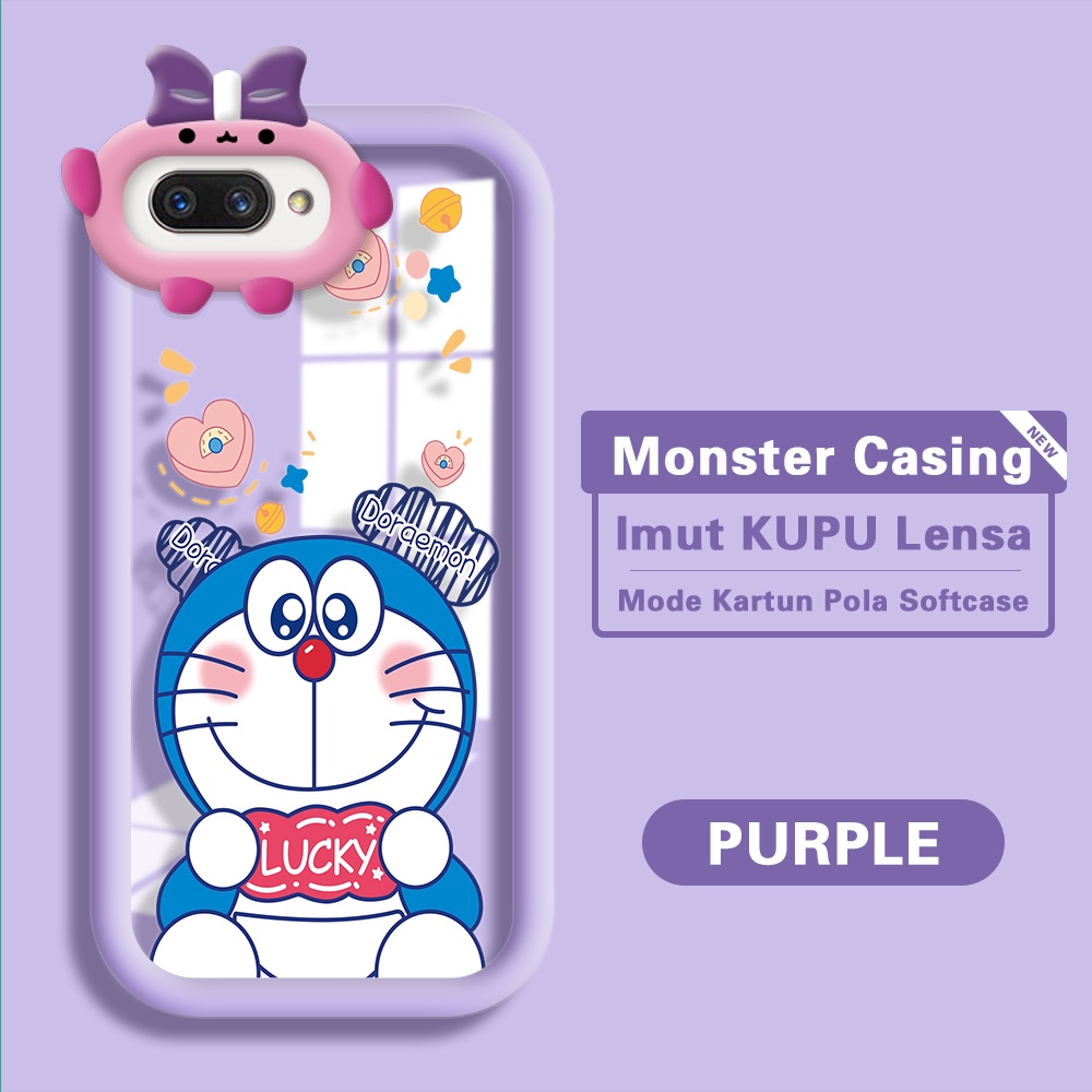 Case OPPO A12E A3S Realme C1 Untuk Casing Cartoon Anime Doraemon Softcase Monster Soft Phone Cover h