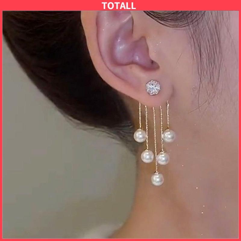 COD Anting Wanita Premium Mutiara Rumbai  Anting-Anting Temperamen-Totall