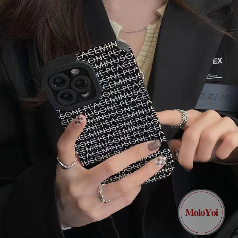 Retro Graffiti Huruf Lucu Trendi Merek Casing Kompatibel Untuk IPhone 7Plus XR X XS Max11 13 12 14 Pro Max8 7 Plus Tekstur Kulit Mewah Soft Cover