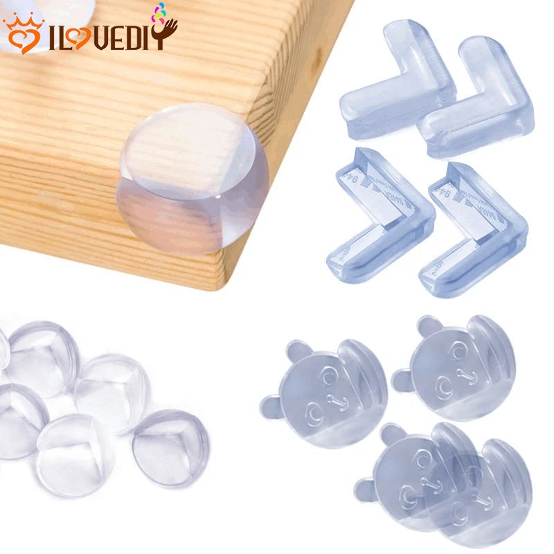 [Unggulan]1Per4 /8 /10Pcs/Set Lembut Pelindung Sudut Meja Anak Perangkat Perlindungan Anti-Tabrakan Pelindung Silikon Tabrak Perlindungan Penutup Sudut Pagar Pengaman Bayi Perlindungan Bumper