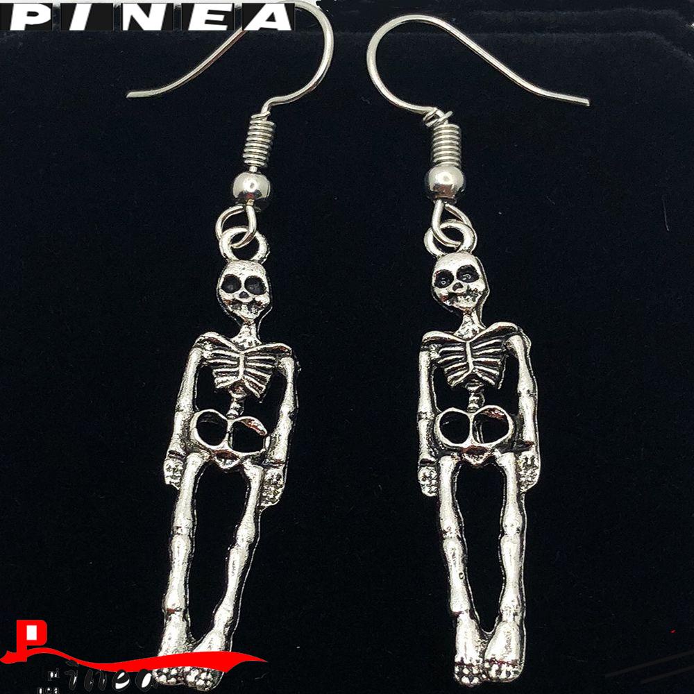 Nanas Halloween Anting Pesta Mengerikan Berdandan Hadiah Halloween Tengkorak Manusia Liontin