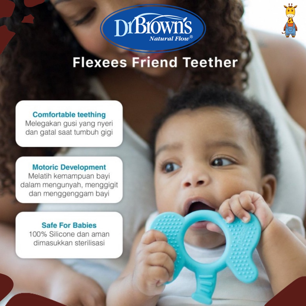 Dr. Brown's Flexees Friends Teether Animal / Gigitan Bayi / Gigitan Anak