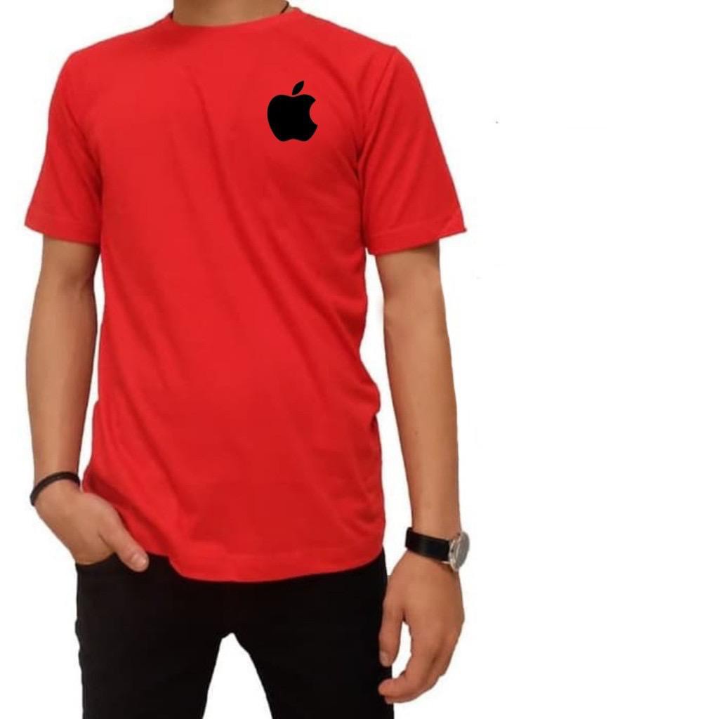 Bayar Di tempat/ BS//TERLARIS//BAJU KAOS APPLE LOGO//T-SHIRT TANGAN PENDEK//FASHION DISTRO PRIA//GOOD QUALITY