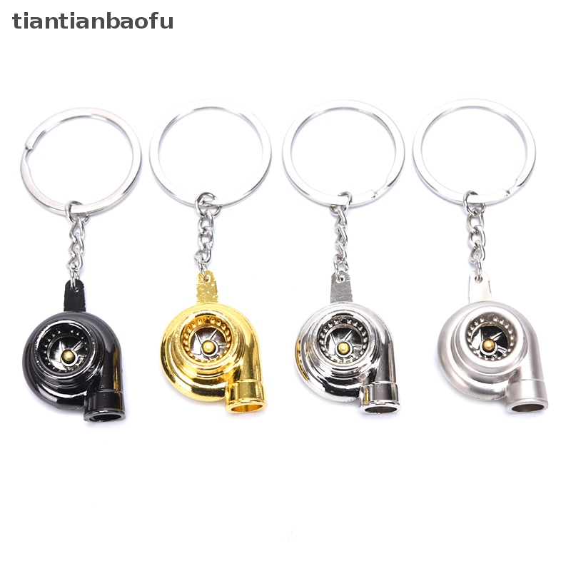 [tiantianbaofu] Mode Portabel Mini Berputar Turbo Turbin Keyring Gantungan Kunci Aksesoris Hadiah Butik