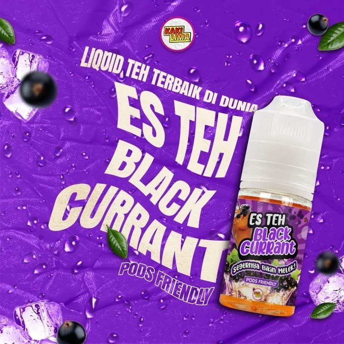 ESTEH PEACH KAKI LIMA ESTEH BLACKCURRANT PODS FRIENDLY 30ML 100% ORI