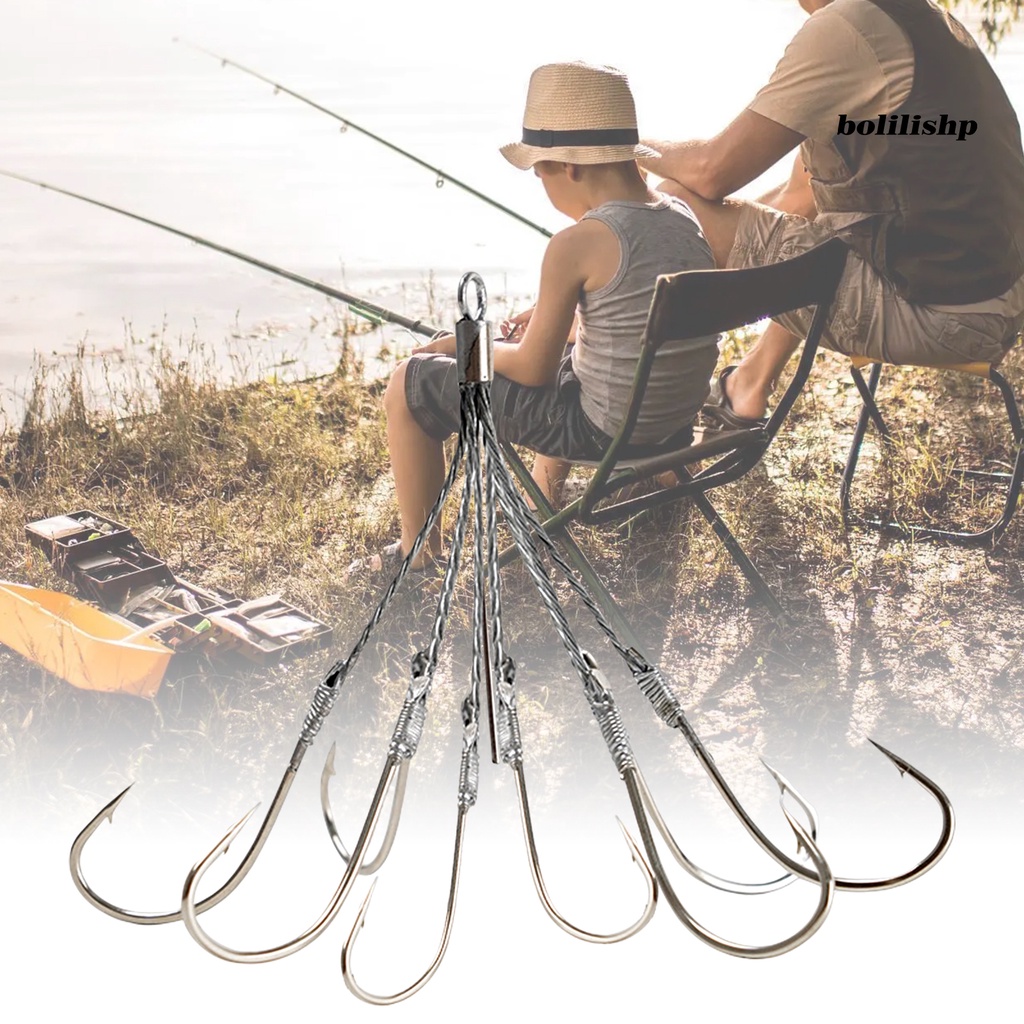 Bo-j-bentuk Ketangguhan Tinggi Anti-Cacat Tahan Retak Kawat Baja Kail Pancing5Per6 /8 Kait Berduri Jig Kepala Lure Hook Fishing Tackle