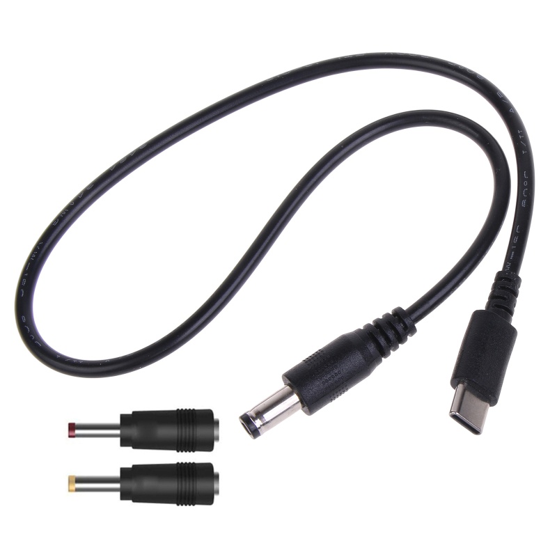 Bt UsbC to DC5.5x2.5mm Converter 9V 12V 15V 20V Kabel USB Trigger Charging+2Colokan DC Untuk Router WiFi, Speaker, Lampu LED