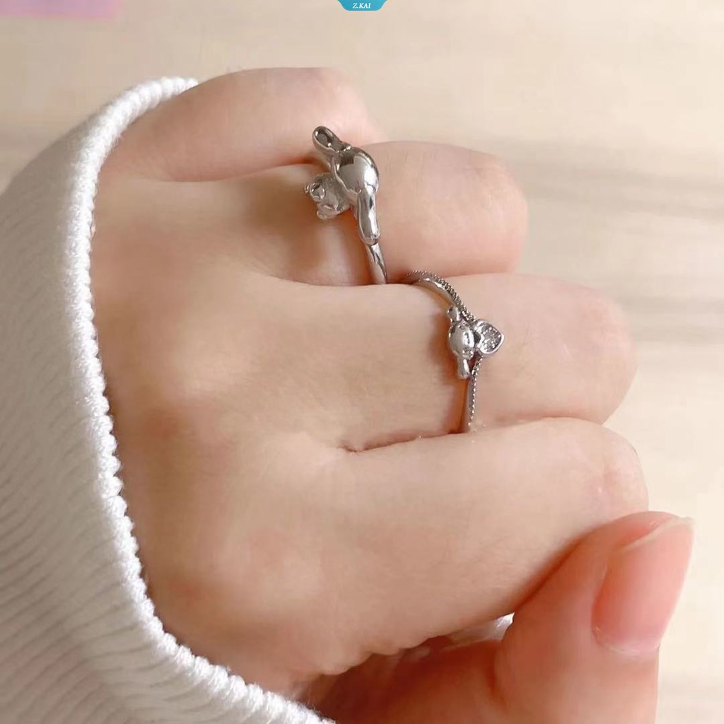 Sanrio Kawaii Cinnamoroll Jari Cincin Desain Terbukafashion Perhiasan Cincin Wanita Gadis Muda Anak Hadiah Cincin Yang Dapat Disesuaikan Ornamen Anniversary Pecinta Romantis [ZK]