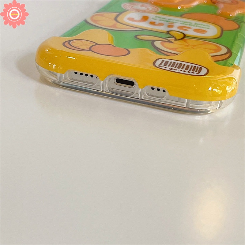 IPHONE Ins Korea Musim Panas Fruits Cute Case Kompatibel Untuk Iphone11 7Plus XR 14 13 12 Pro Max 8Plus 78 Plus X XS Max SE 2020 3D Es Krim Peaches Jeruk Silicon Lembut Penutup Belakang