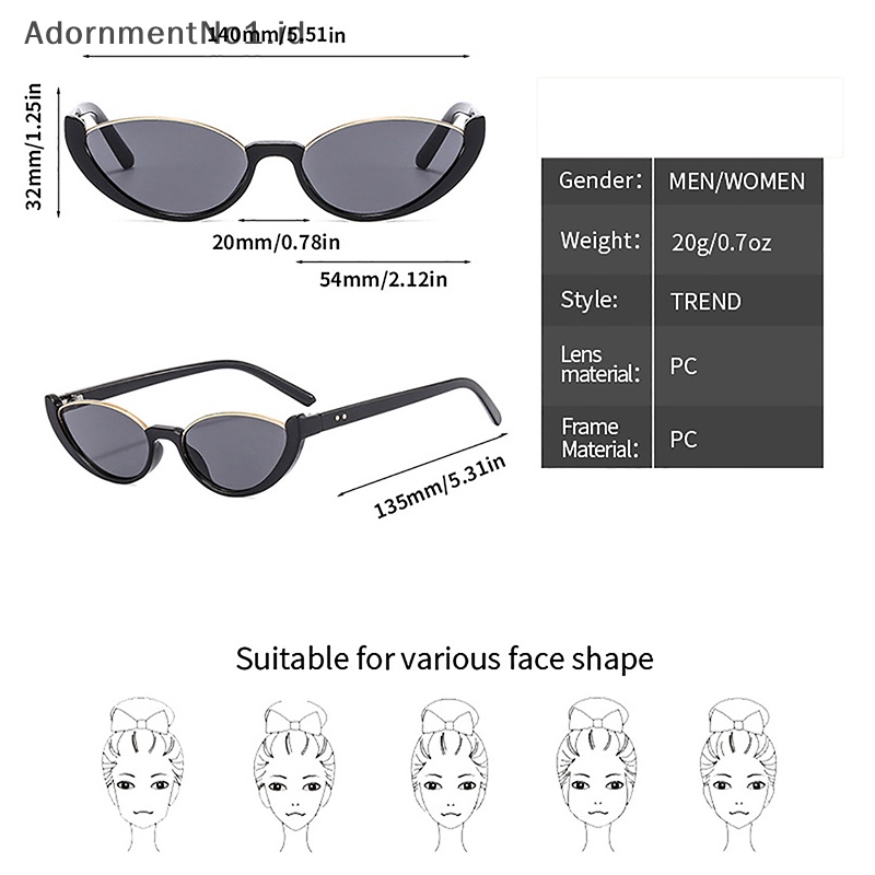 [AdornmentNo1] Kacamata Hitam Fashion Mata Kucing Untuk Wanita Minimalis Sunglasses Travel Eyewear [ID]