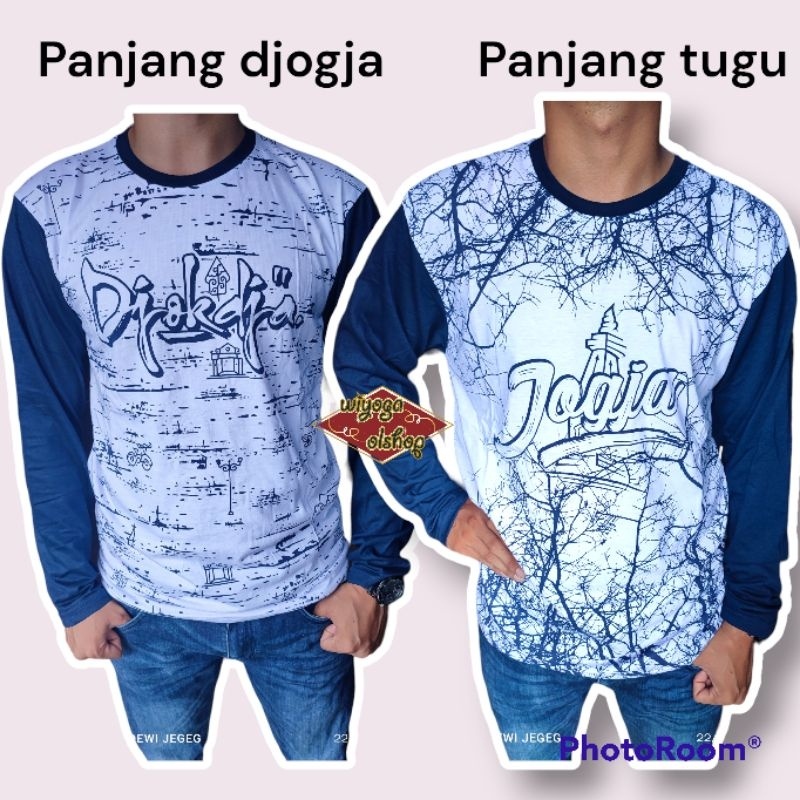 AF36 kaos jogja lengan panjang pria wanita oleh-oleh khas malioboro jogja / kaos jogja katun reglan 