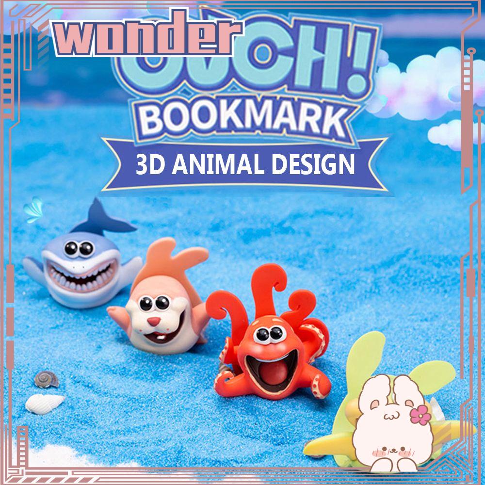 Wonder Bookmarks Wacky Stationery Hadiah Kreatif Kartun Gurita Lobster 3D Stereo