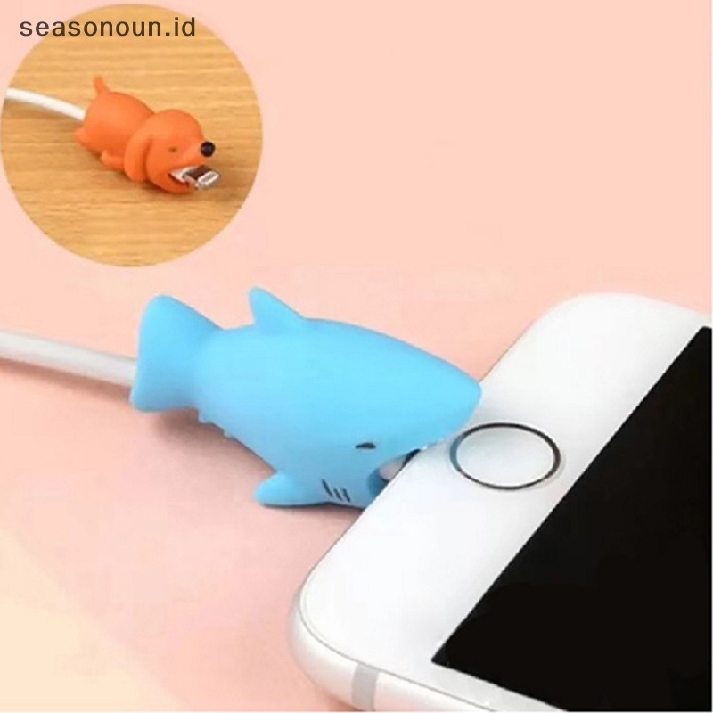 Seasonoun Cartoon USB Cable Protector Saver Penutup Kawat Pelindung Kabel Earphone.