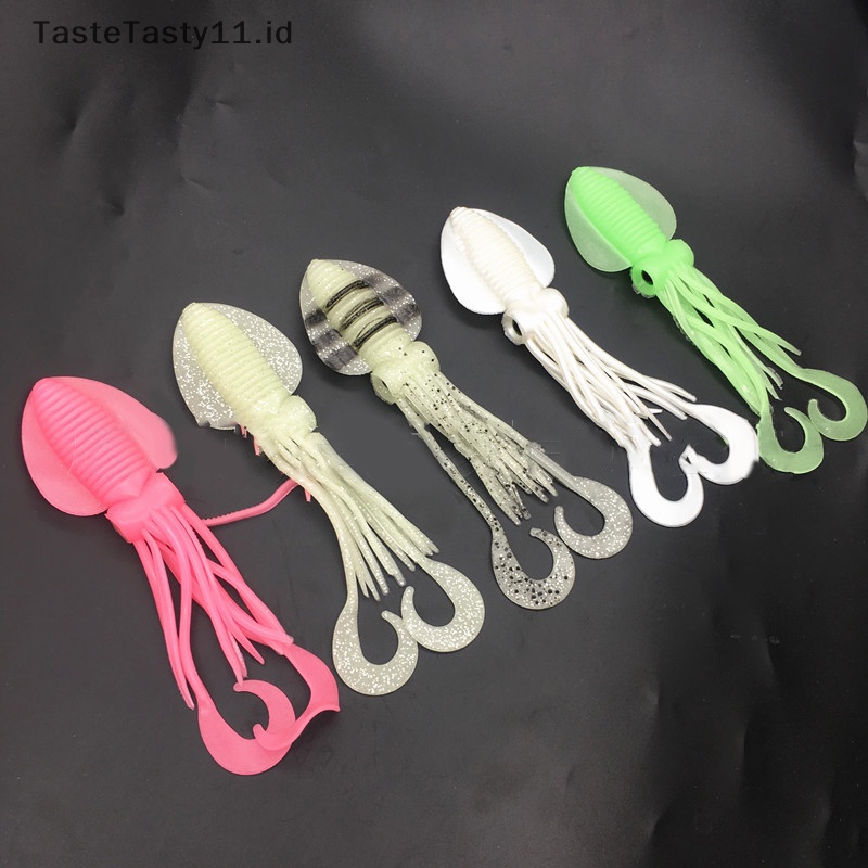 Tastetasty 18cm Memancing Soft Lure Luminous/UV Squid Jig Mancing Tuna Lures Gurita Rok Laut Memancing Wobbler Umpan Leurre.