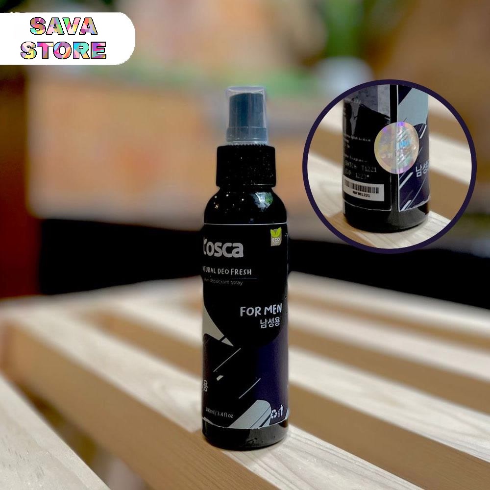 TOSCA Natural Deodorant Spray Tosca Deo Fresh Man 100ml Deodorant Tawas Cair Khusus Pria dan Wanita Ampuh Hilangkan Bau Badan