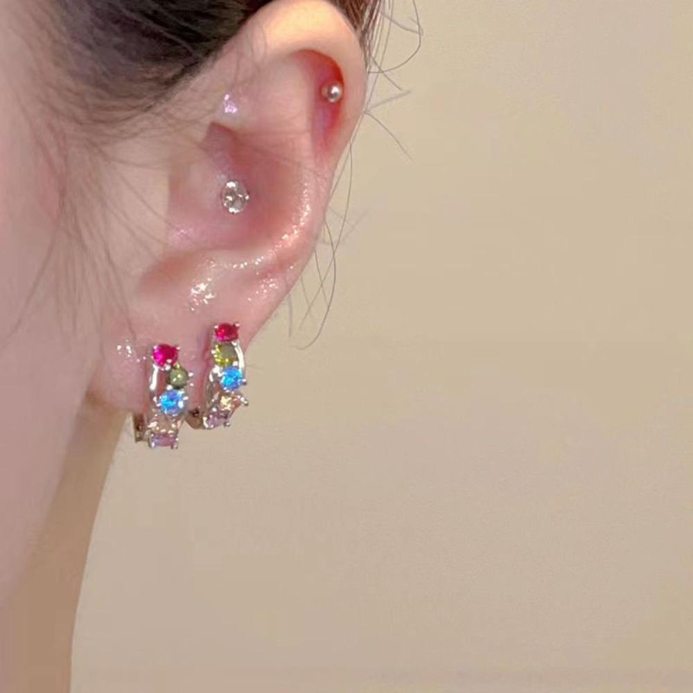 Mxbeauty Anting Berlian Imitasi Elegan Anti Alergi Fashion Alloy Zircon Aksesoris Gaya Korea Sederhana