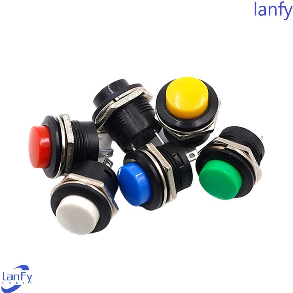 Lanfy Putaran Tombol Tekan R13-507 10Pcs/Set Merah Hijau Self-reset Saklar Tombol Tekan Bahan Kontak Sejenak Saklar Tombol Kontak Listrik Saklar Daya Tombol Switch