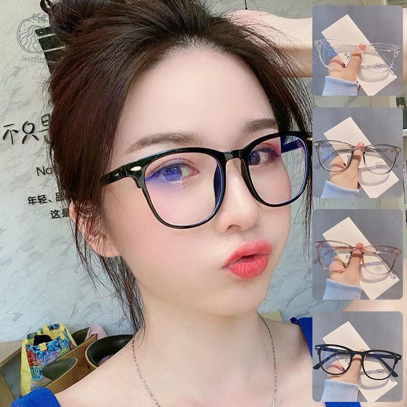 COD Kacamata Anti Blue Light Wanita Kacamata Optik Frame Bulat Transparan Fashion Korea Anti Radiasi Wanita Fashion Retro Bentuk Kotak Anti Radiasi