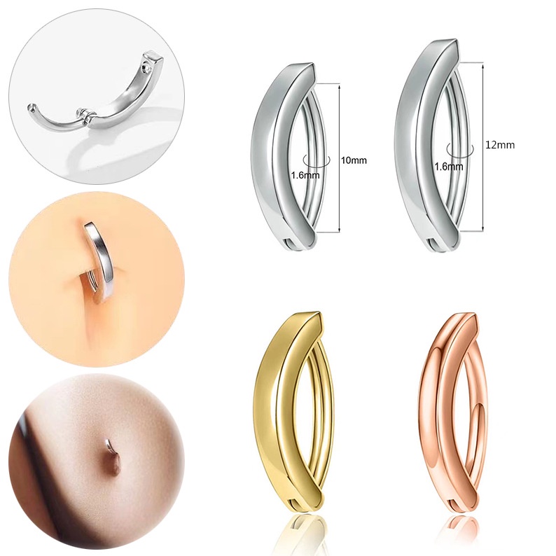 Fashion Geometris Halus Stainless Steel Pusar Kuku Belly Button Rings Sederhana Fashion Pusar Kuku Tusuk Perhiasan Aksesoris Unisex Trendi Tubuh Perut Tindik Perhiasan