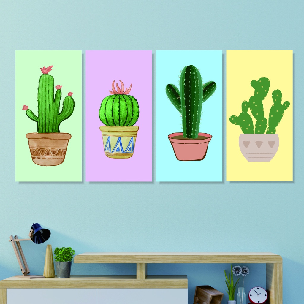 GEUNGGEU - HIASAN DINDING KAKTUS (15X30) WALL DECOR HIASAN DINDING KAKTUS PAJANGAN KAYU KAKTUS