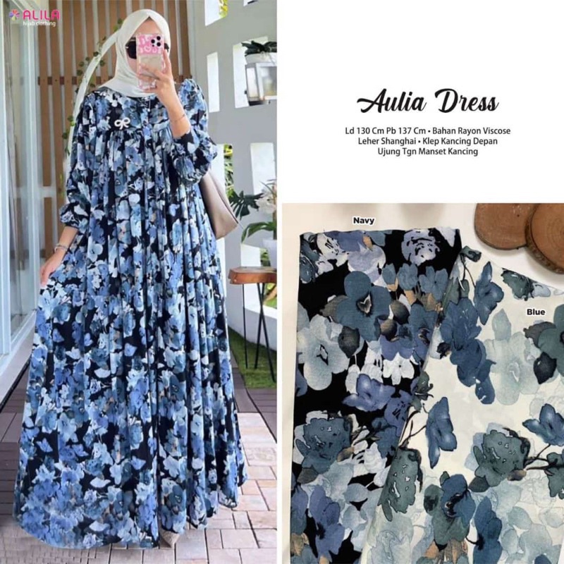 Aulia Dress bermotif bahan rayon original by Alila