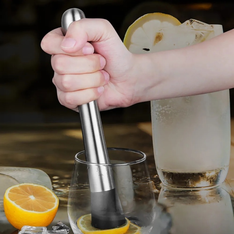 Ice Bar Penghancur Stainless Steel Kualitas Tinggi/Stik Crush Mint Lemon DIY Untuk Pencampuran Cocktail Muddler